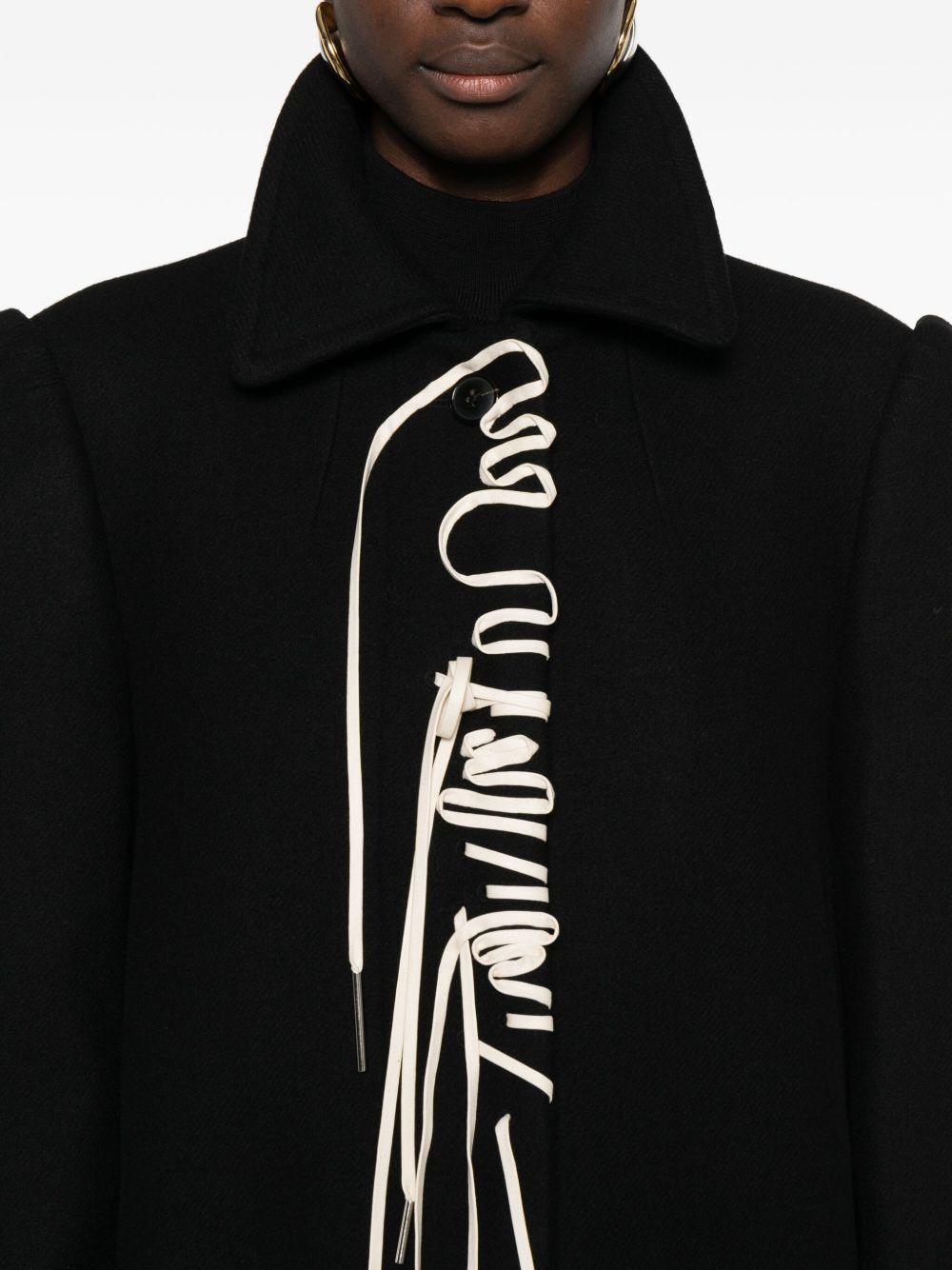 Cappotto in misto lana con lacci in nero Dries van noten - donna 