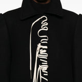 Cappotto in misto lana con lacci in nero Dries van noten - donna 