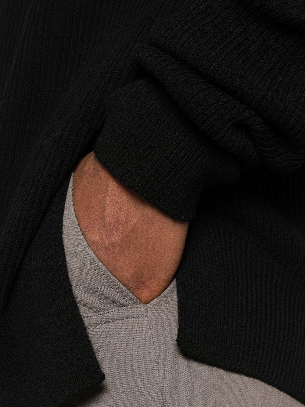 Maglione girocollo a maniche lunghe jumbo in nero Rick owens - uomo 