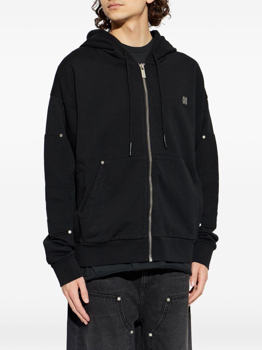 Felpa con zip in nero 44 label group - uomo 