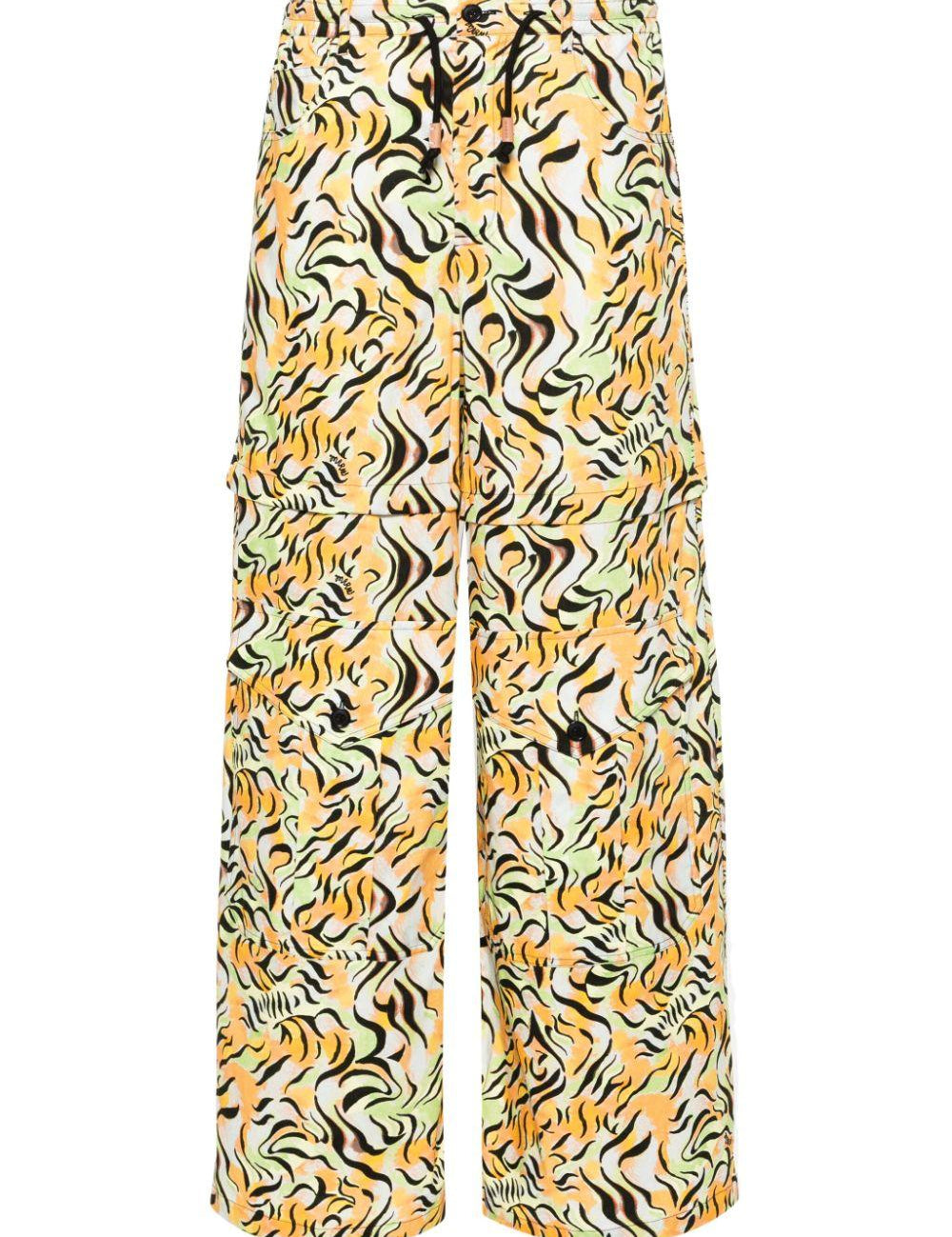 Pantaloni dritti con stampa in multicolore di Marni - donna 