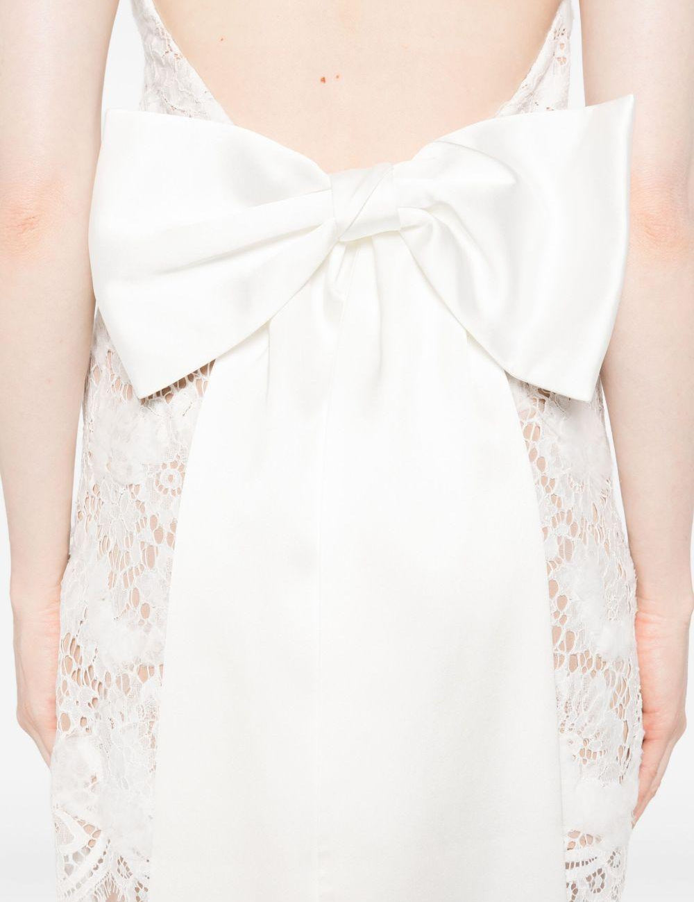 Abito in pizzo con orlo smerlato in bianco Self-portrait - donna 