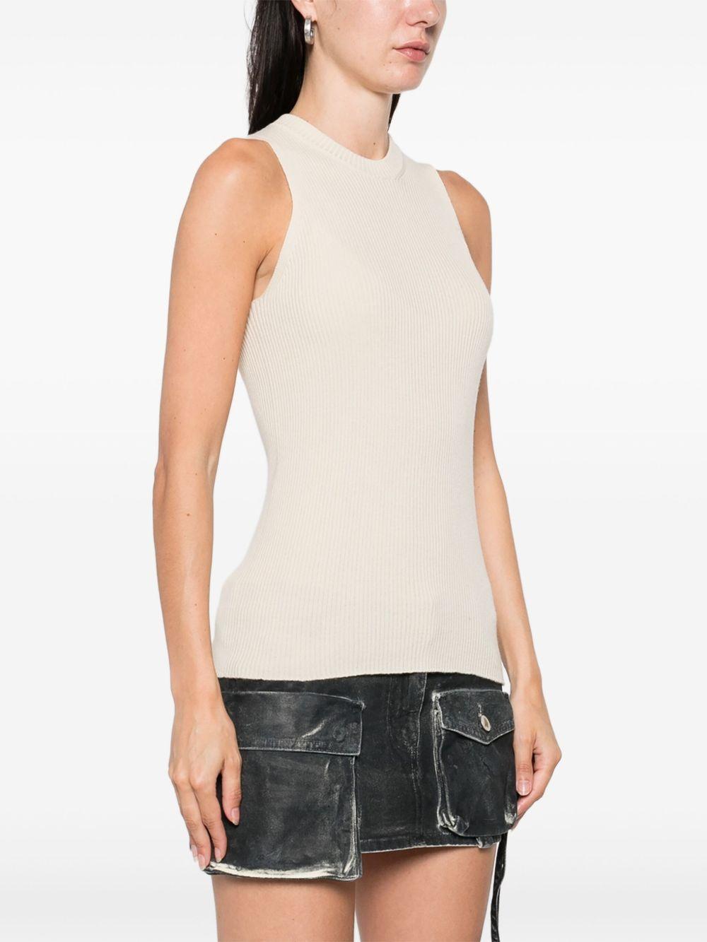 Canotta a coste  in beige Rick owens - donna 