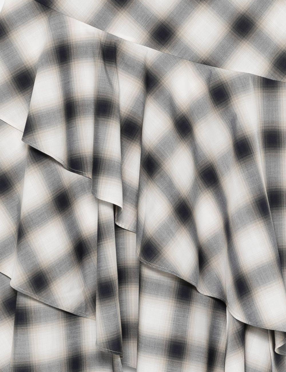 Abito midi con balze in bianco e nero Feng Chen Wang - donna 