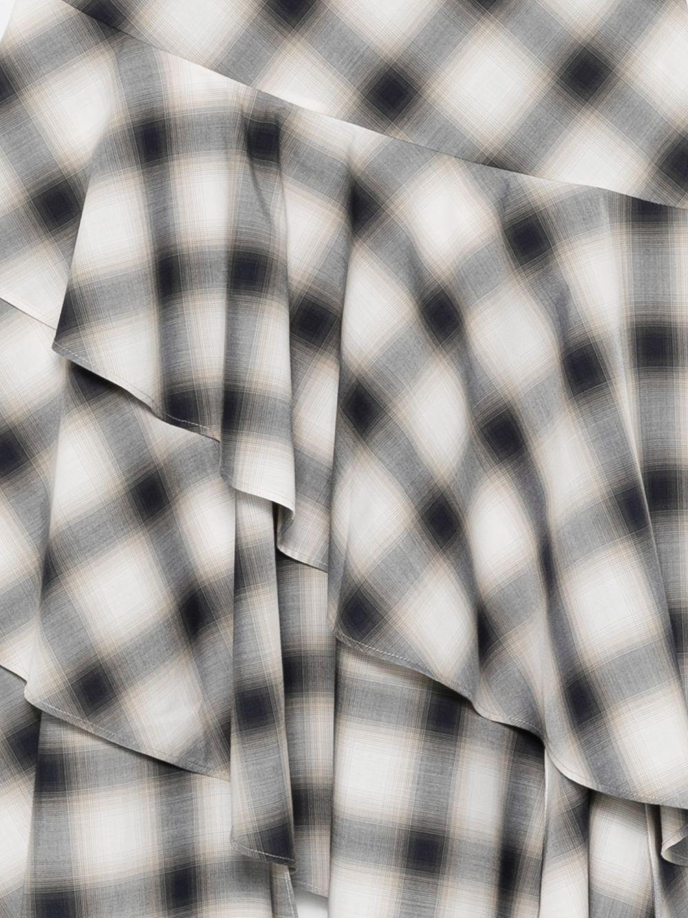 Abito midi con balze in bianco e nero Feng Chen Wang - donna 