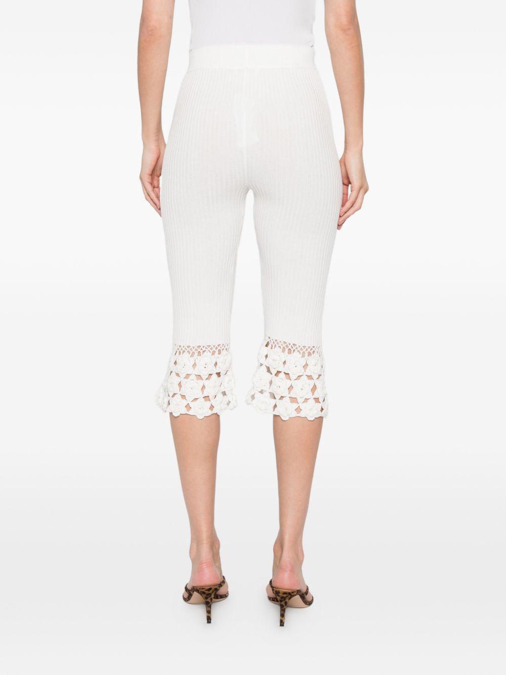 Pantaloni a coste con dettaglio all'uncinetto in bianco Ganni - donna 