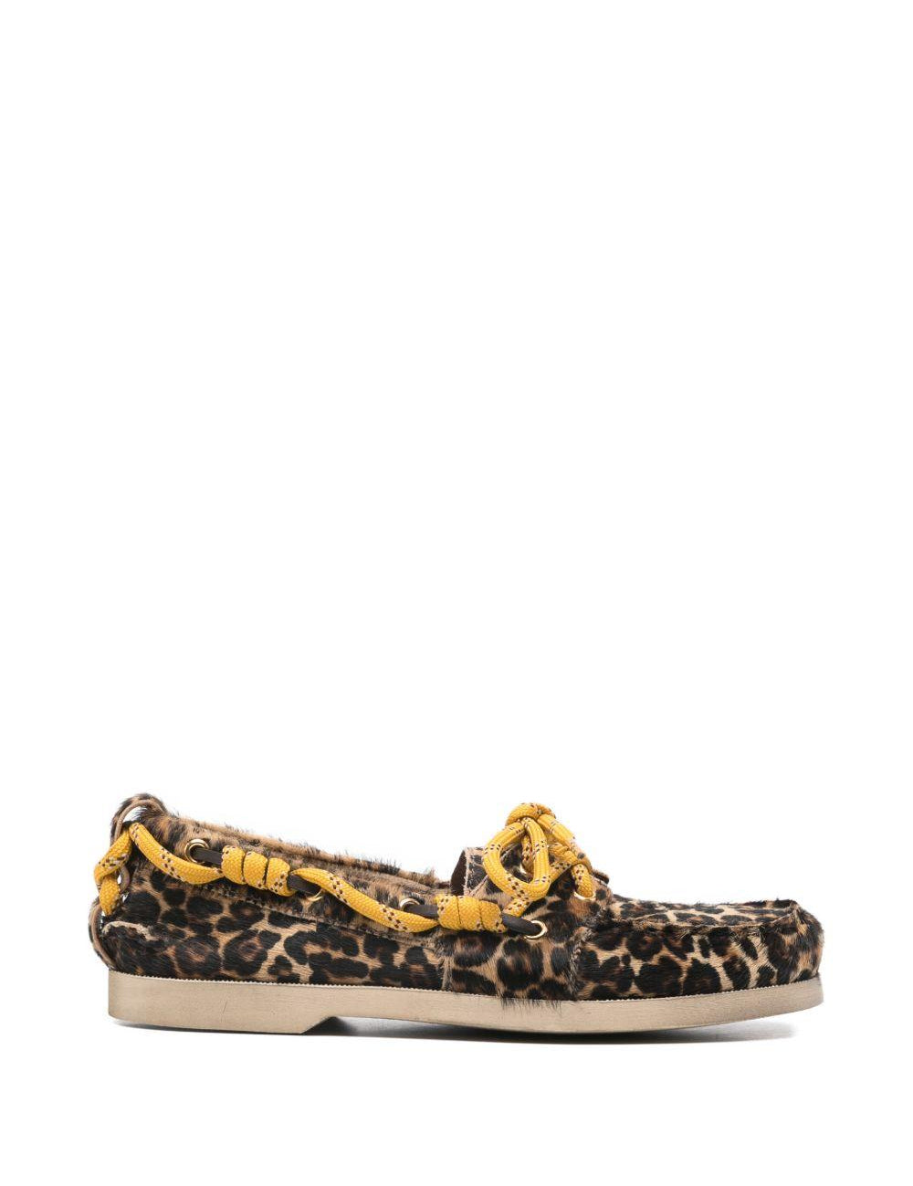 Mocassini cruise con stampa leopardata in marrone Golden goose - donna 