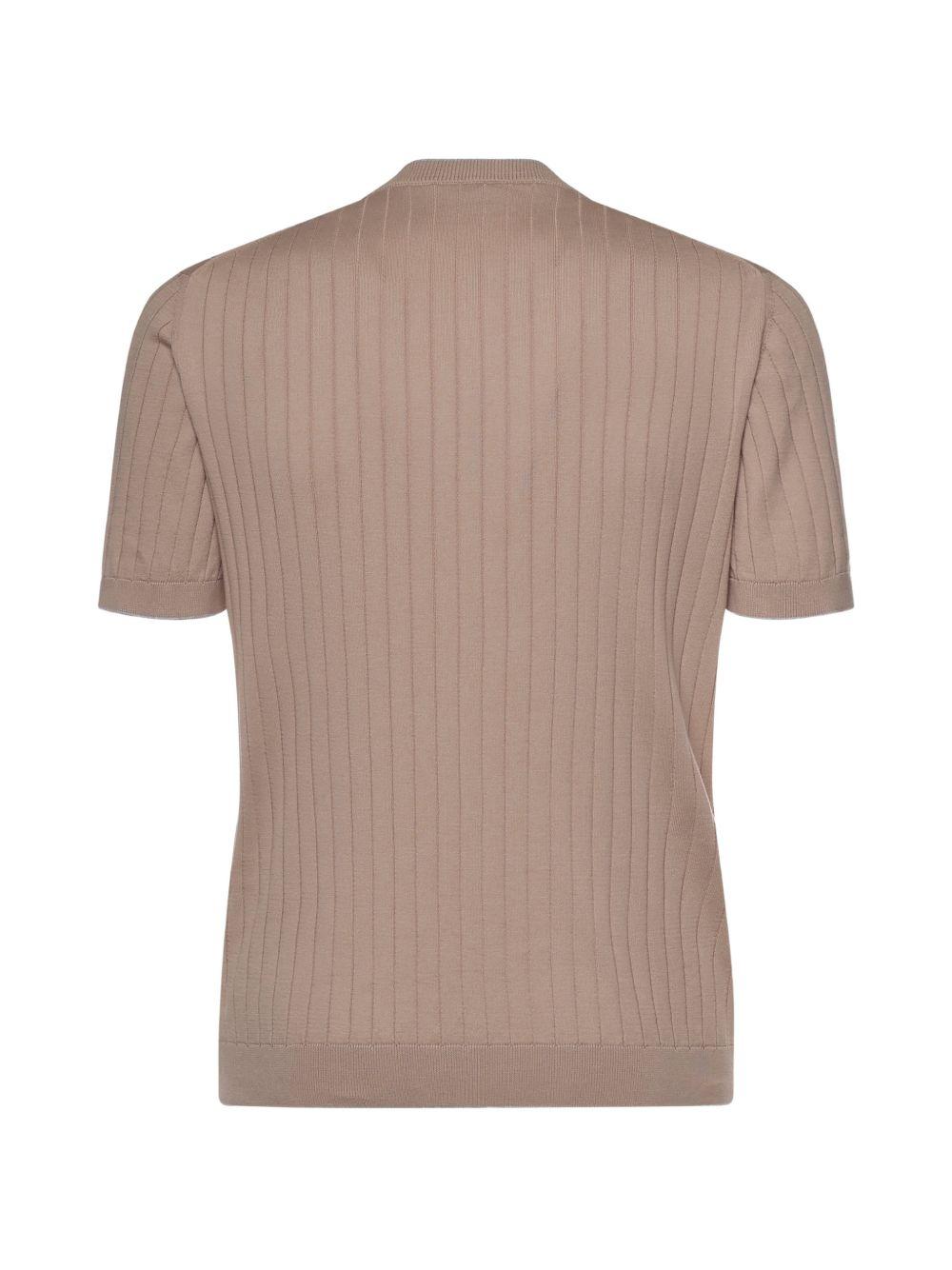 T-shirt a costine in marrone  Eleventy - uomo 