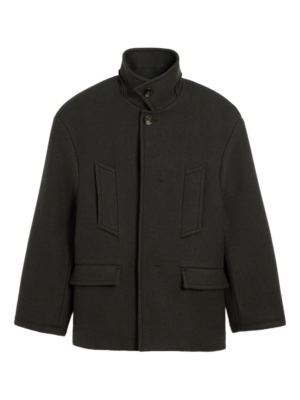 Caban oversize a collo alto in grigio scuro Ami Paris - donna 