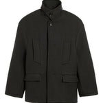 Caban oversize a collo alto in grigio scuro Ami Paris - donna 
