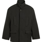 Caban oversize a collo alto in grigio scuro Ami Paris - donna 