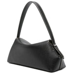 Borsa in pelle con chiusura a T in nero 