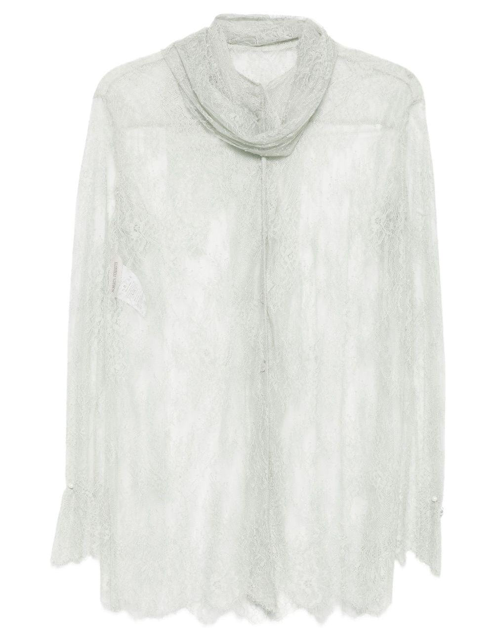 Blusa in pizzo grigio chiaro Alberta Ferretti - donna 
