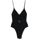 Costume da bagno con scollo a v in nero Blazé milano - donna 