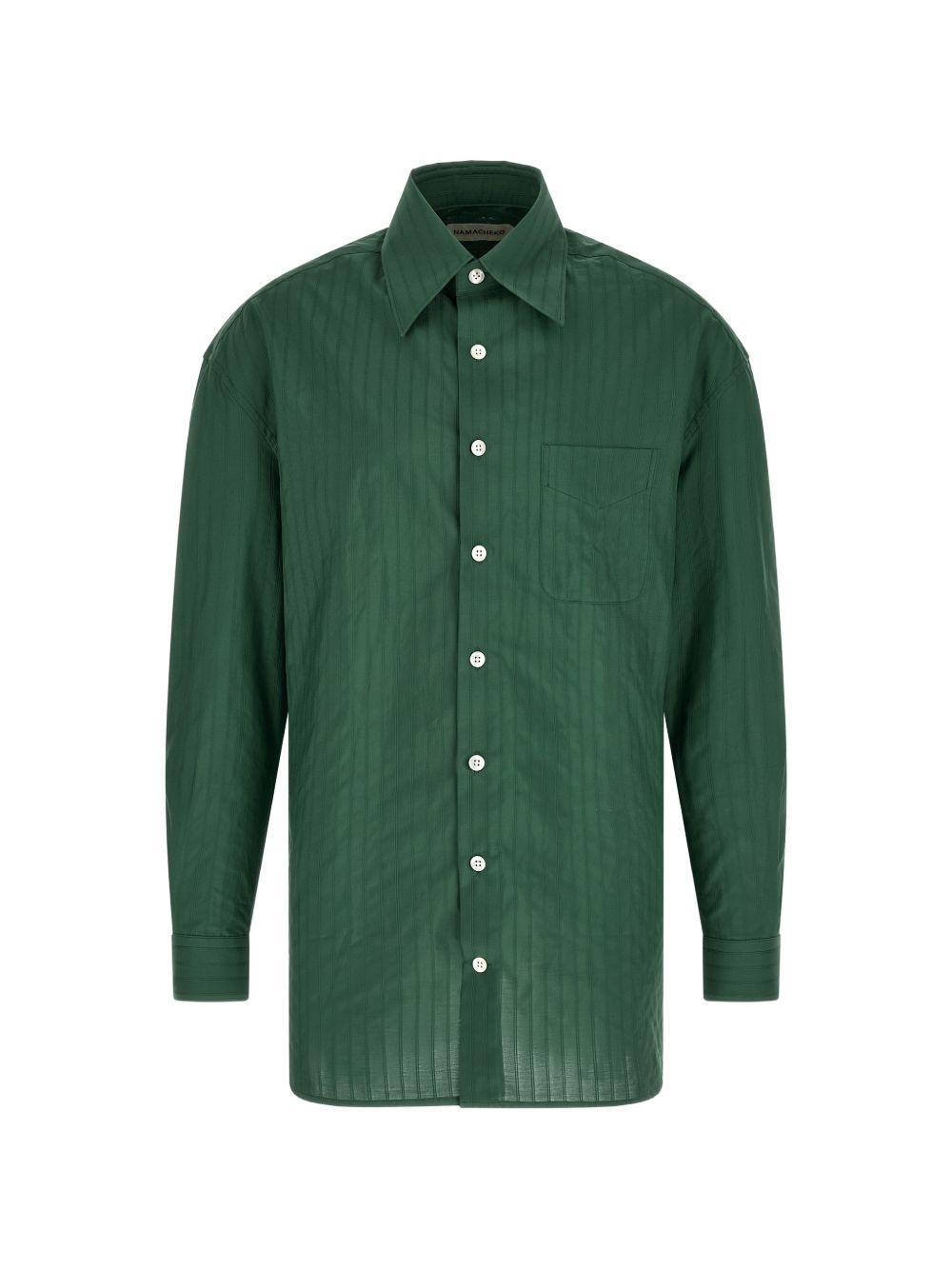 Camicia a righe grinda in verde Namacheko - uomo 