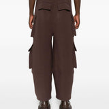Pantaloni cargo con coulisse in marrone Feng Chen Wang - uomo 