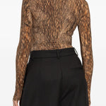 Body con stampa animalier in marrone Mm6 maison margiela - donna 