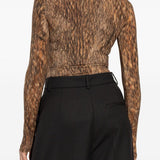 Body con stampa animalier in marrone Mm6 maison margiela - donna 