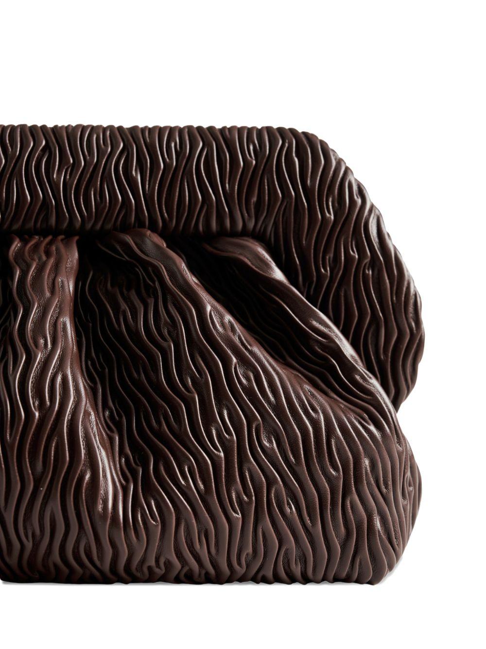 Clutch bios arricciata in marrone themoirè - donna 