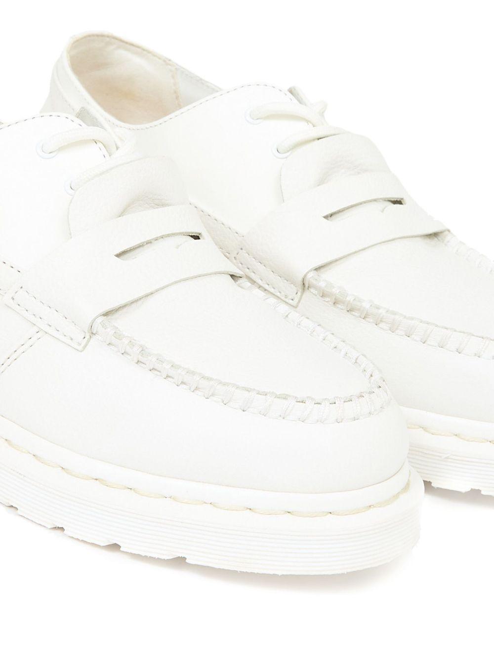Mocassini in pelle in bianco MM6 x Dr. Martens - donna 