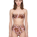 Slip bikini a vita alta Aster in rosa 
