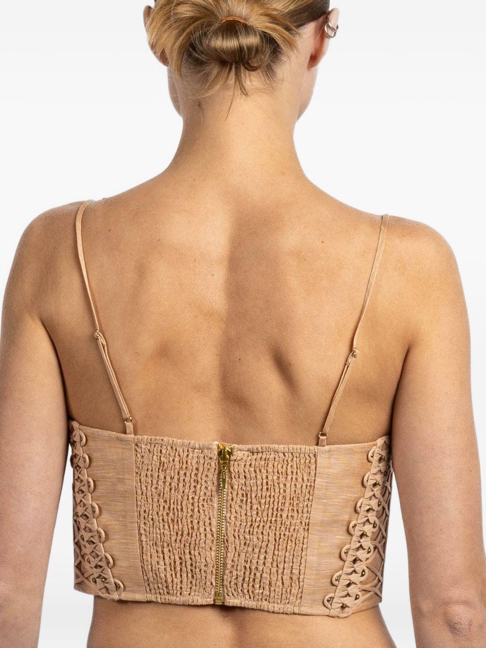 Top corto Rebellion con perline in beige Zimmermann - donna 