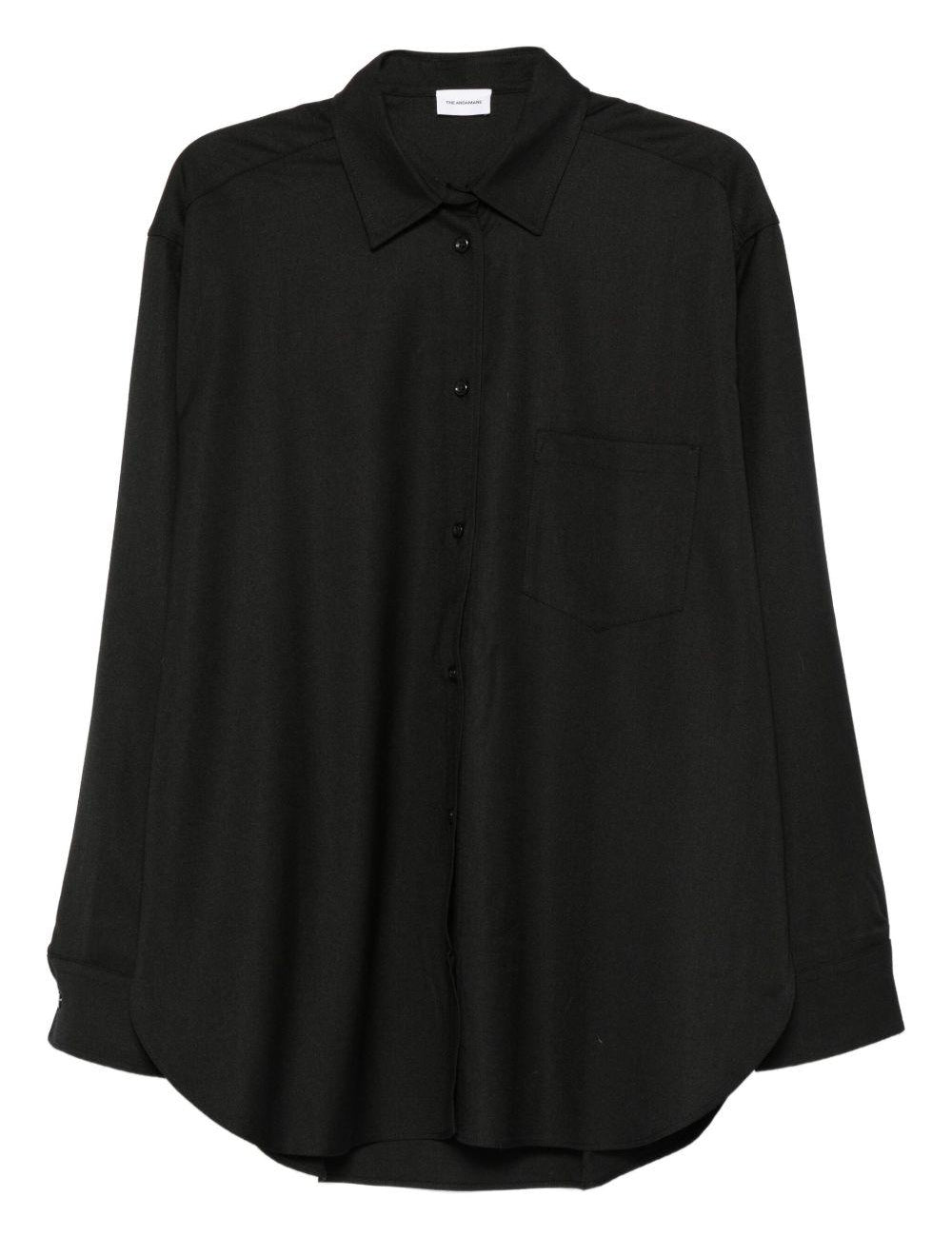 Camicia con collo a punta con bottoni frontali in nero The andamane - donna 