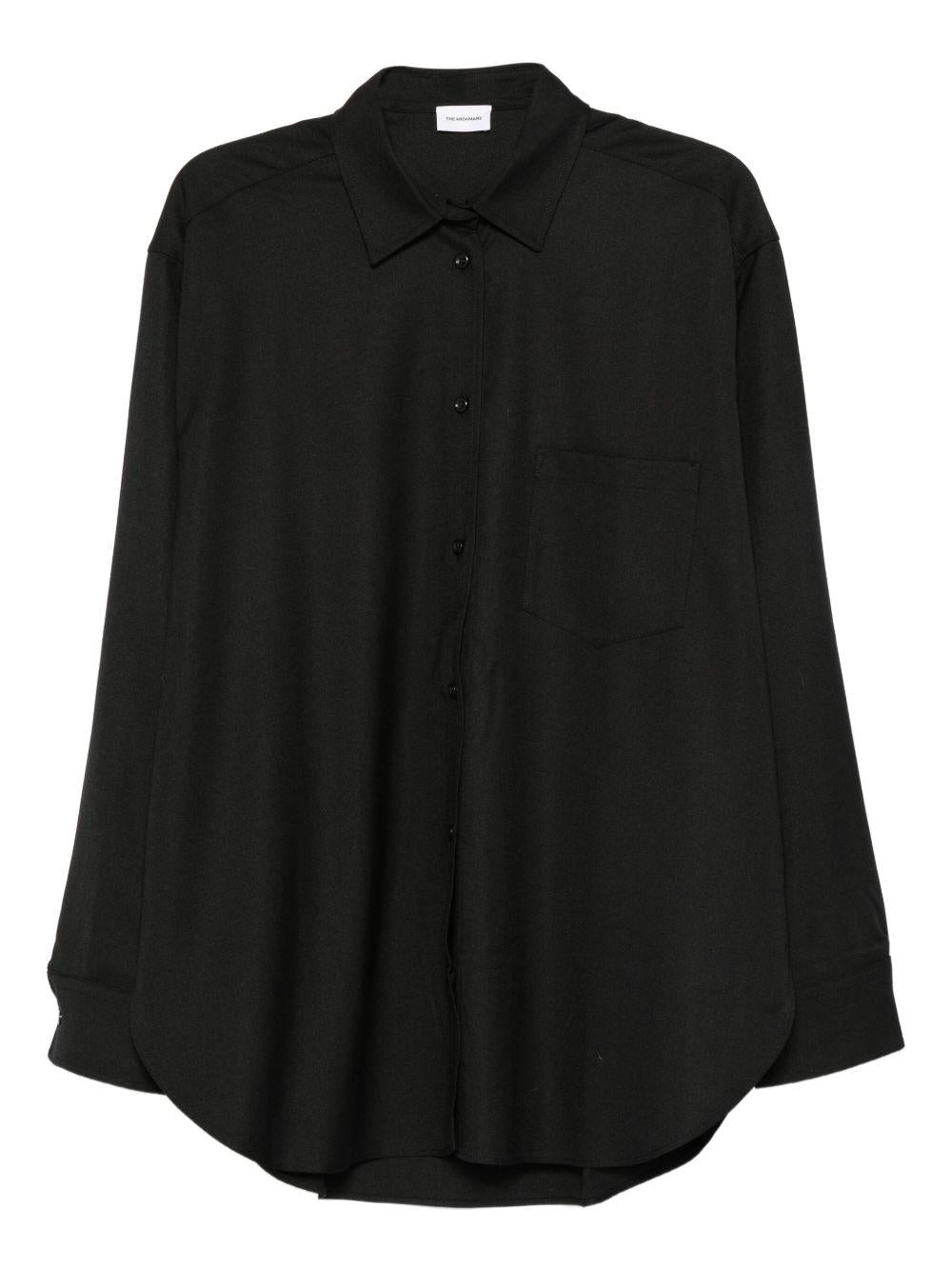 Camicia con collo a punta con bottoni frontali in nero The andamane - donna 