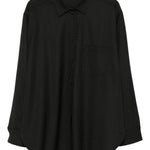 Camicia con collo a punta con bottoni frontali in nero The andamane - donna 
