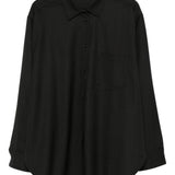 Camicia con collo a punta con bottoni frontali in nero The andamane - donna 