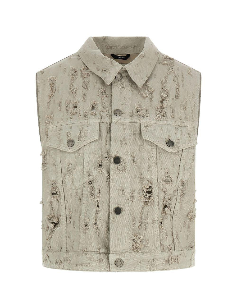 Gilet in denim effetto lavorato ryder in grigio Haikure - donna 