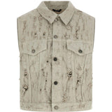 Gilet in denim effetto lavorato ryder in grigio Haikure - donna 