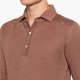 Polo con bottoni in marrone Lardini - uomo 