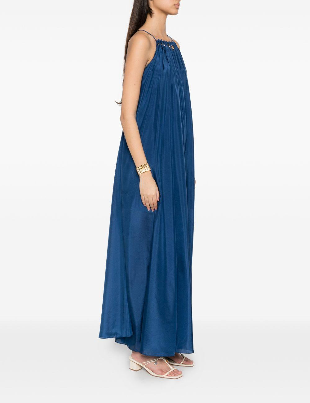 Abito con scollo decorato con perline Aster in blu 