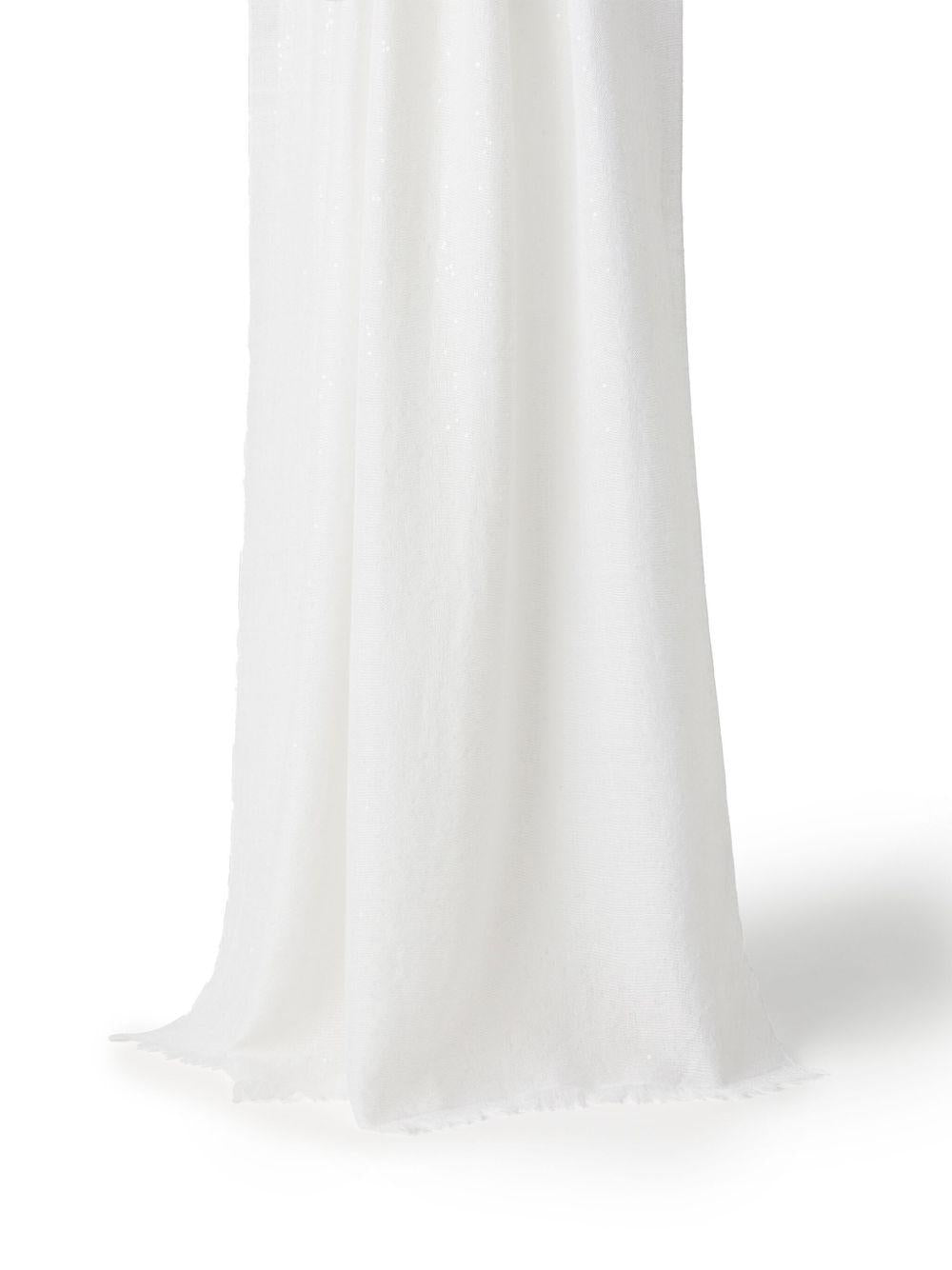 Sciarpa oversize con frange in bianco Brunello cucinelli - donna 
