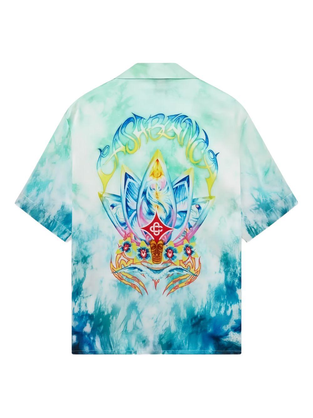 Camicia con fantasia tie dye in blu Casablanca - uomo 