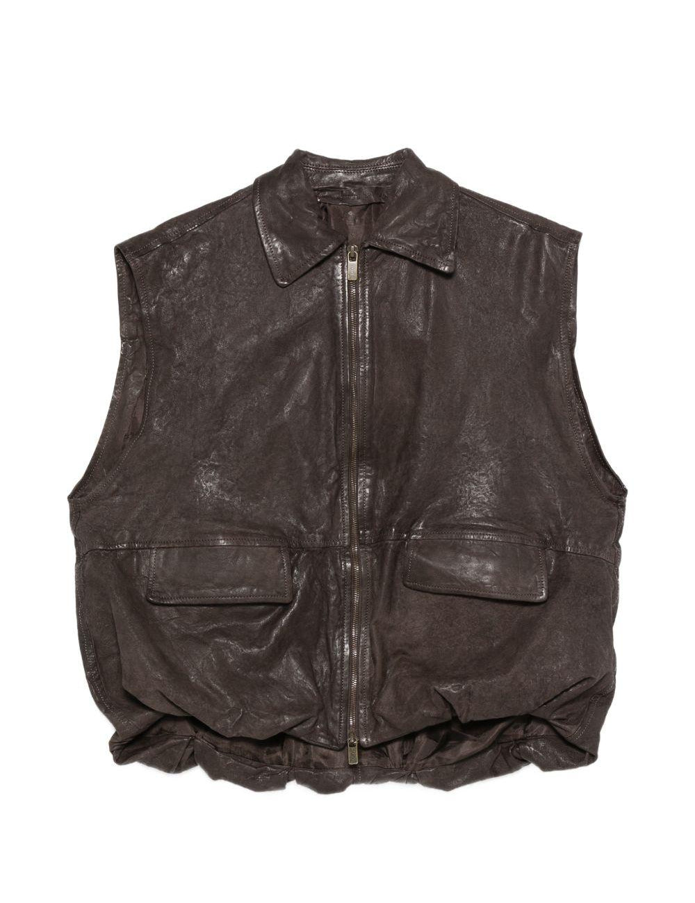 Gilet con zip in marrone Salvatore santoro - donna 