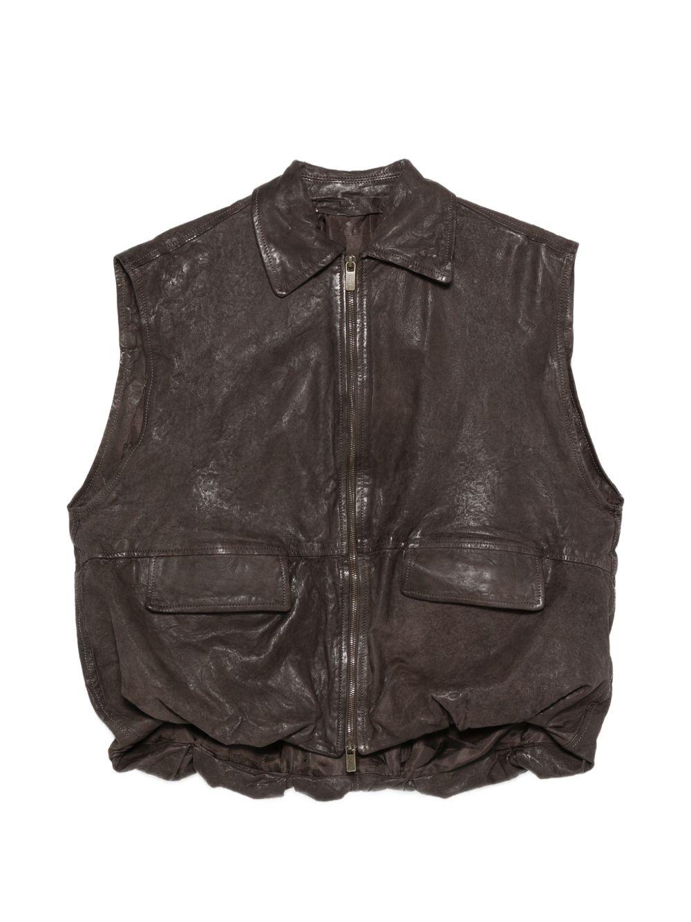 Gilet con zip in marrone Salvatore santoro - donna 