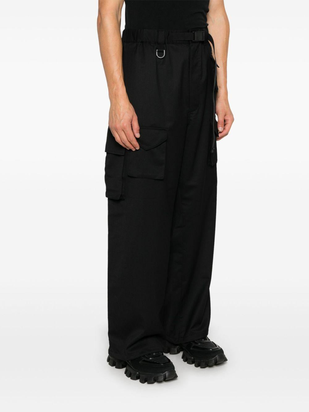 Pantaloni a gamba ampia in nero Y-3 - uomo 