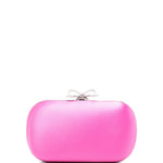 Clutch in raso con fiocco in rosa 