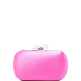 Clutch in raso con fiocco in rosa 