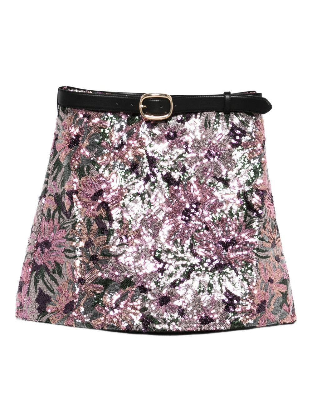 Minigonna con paillettes in rosa Self-Portrait - donna 