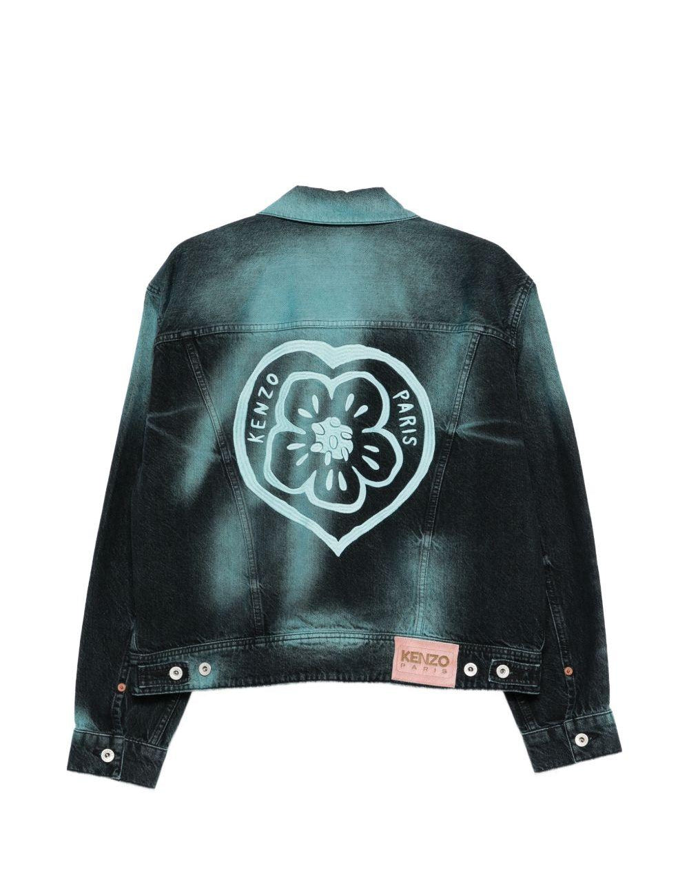 Giacca denim con stampa in nero Kenzo - uomo 
