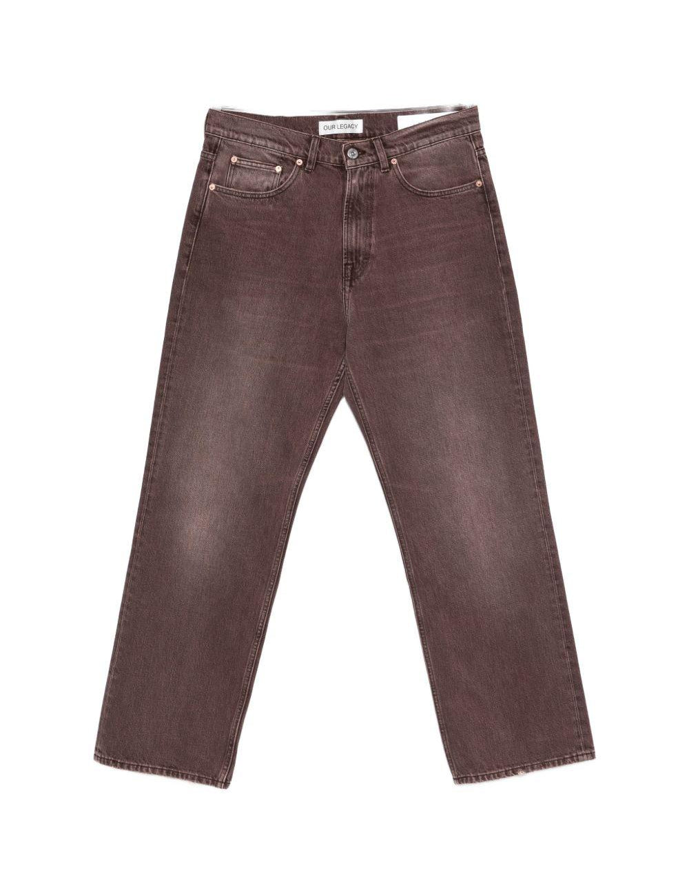 Jeans con effetto schiarito in marrone Our legacy - uomo 