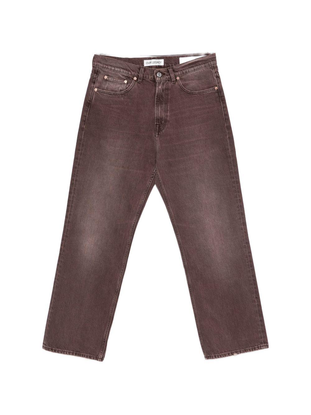 Jeans con effetto schiarito in marrone Our legacy - uomo 