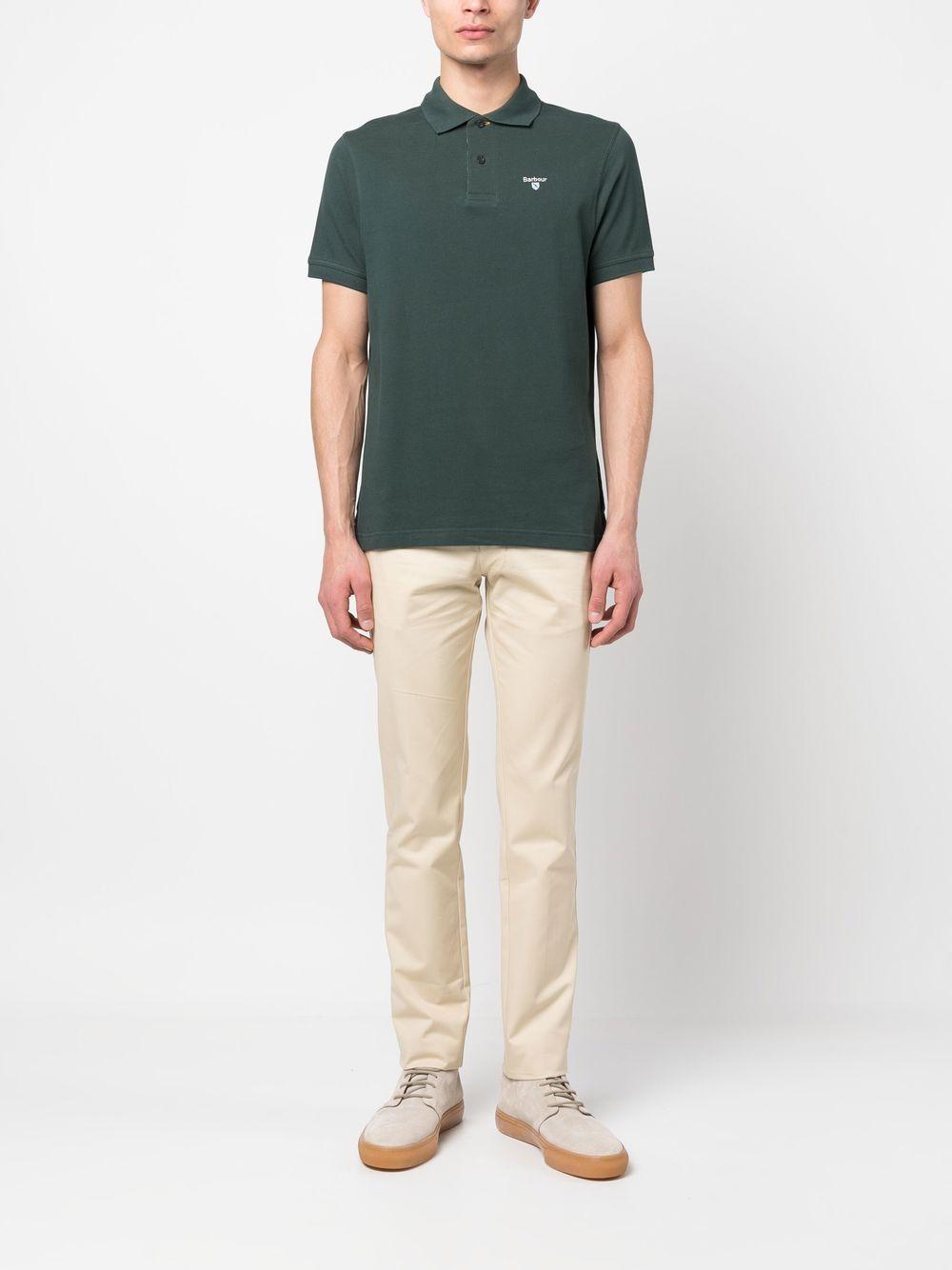 Polo con logo in verde Barbour - uomo 