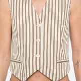 Gilet Fauno in beige e bianco Max Mara - donna 