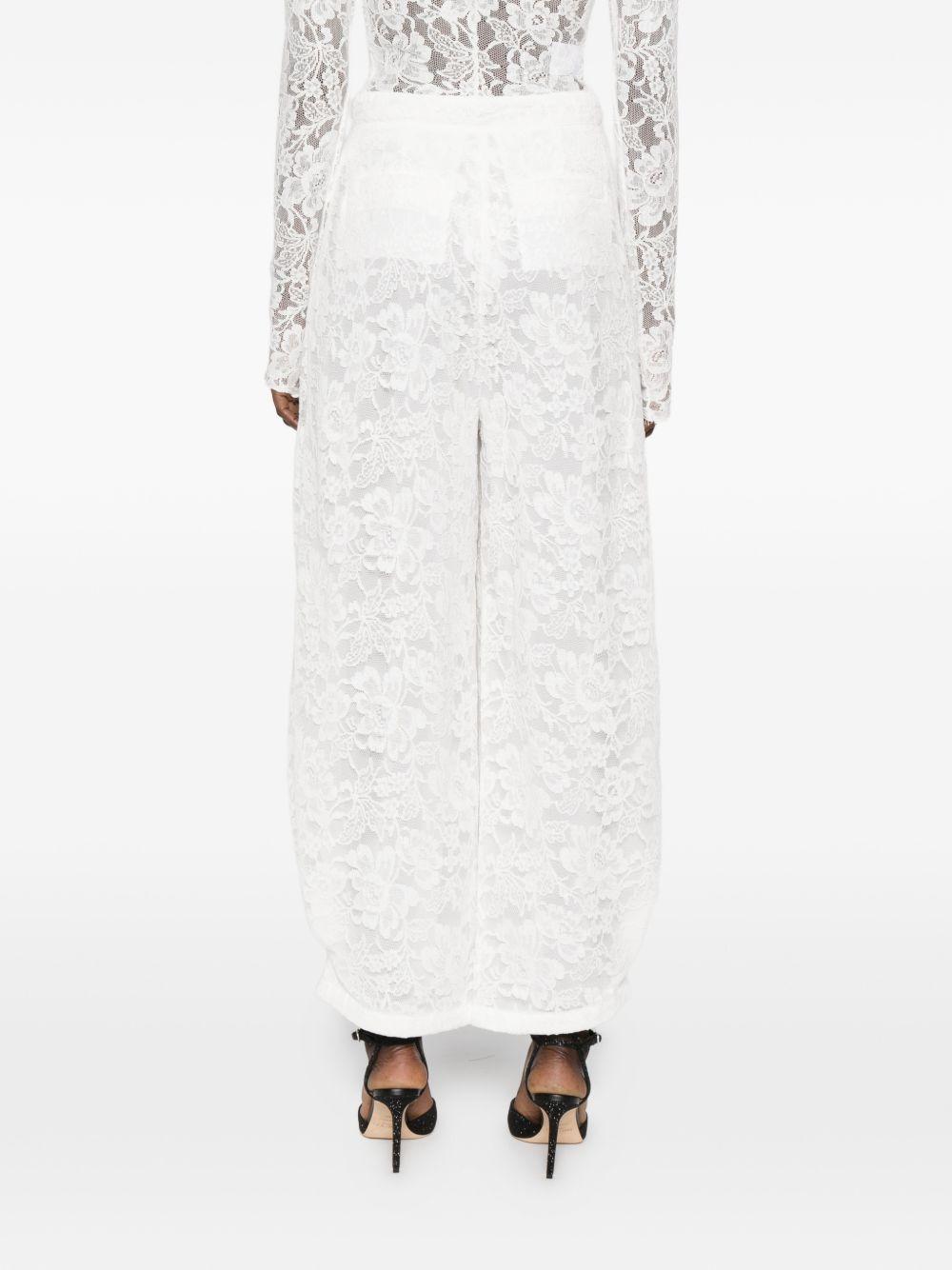 Pantaloni affusolati in pizzo in bianco Rowen rose - donna 