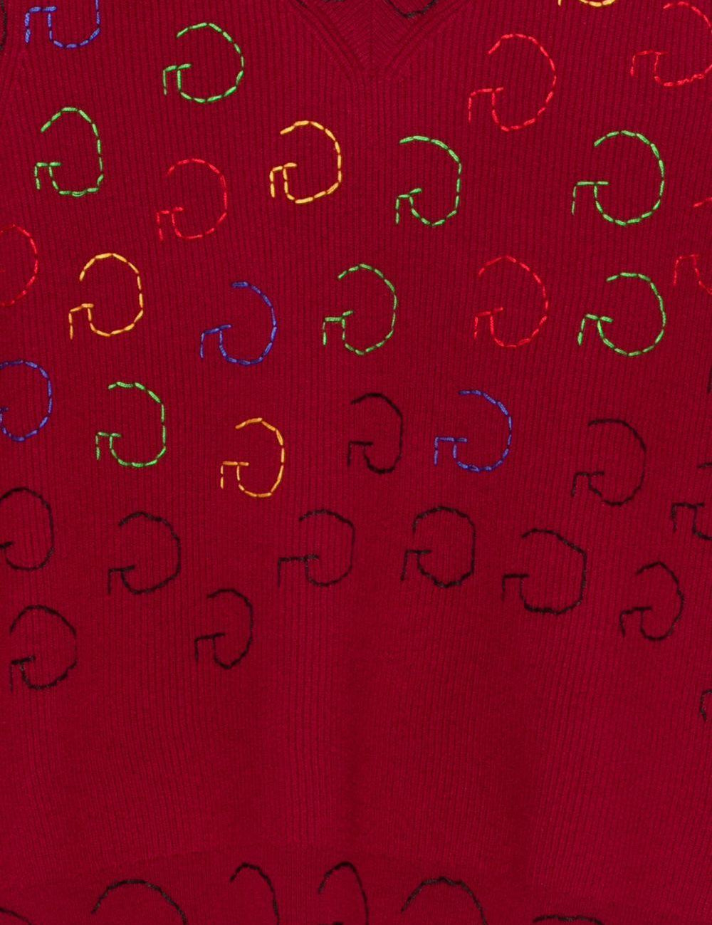 Gilet con ricamo in rosso Glass cypress - uomo 
