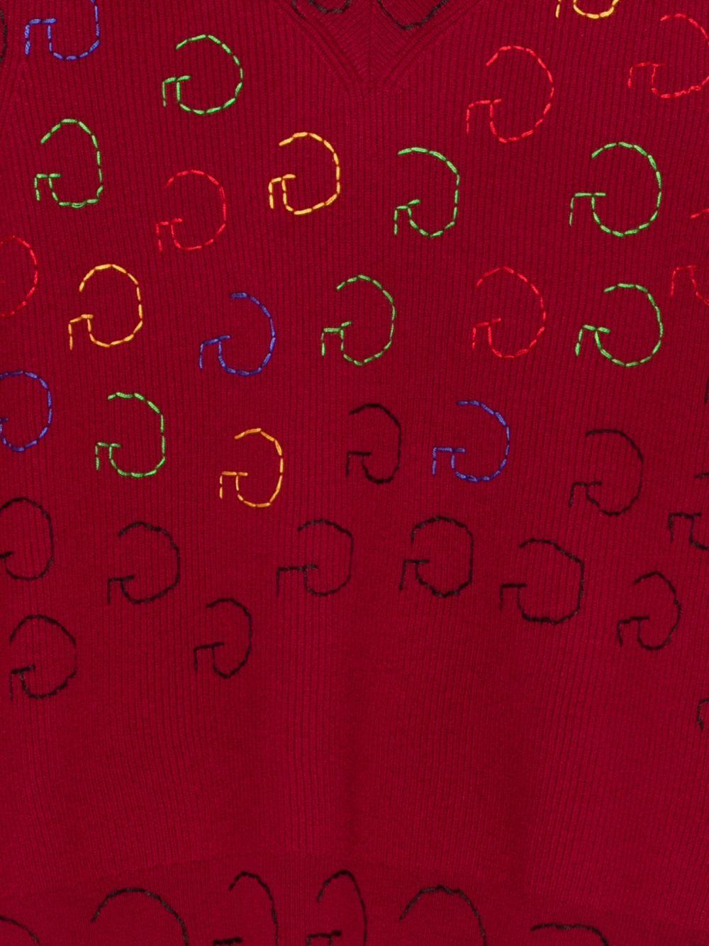 Gilet con ricamo in rosso Glass cypress - uomo 